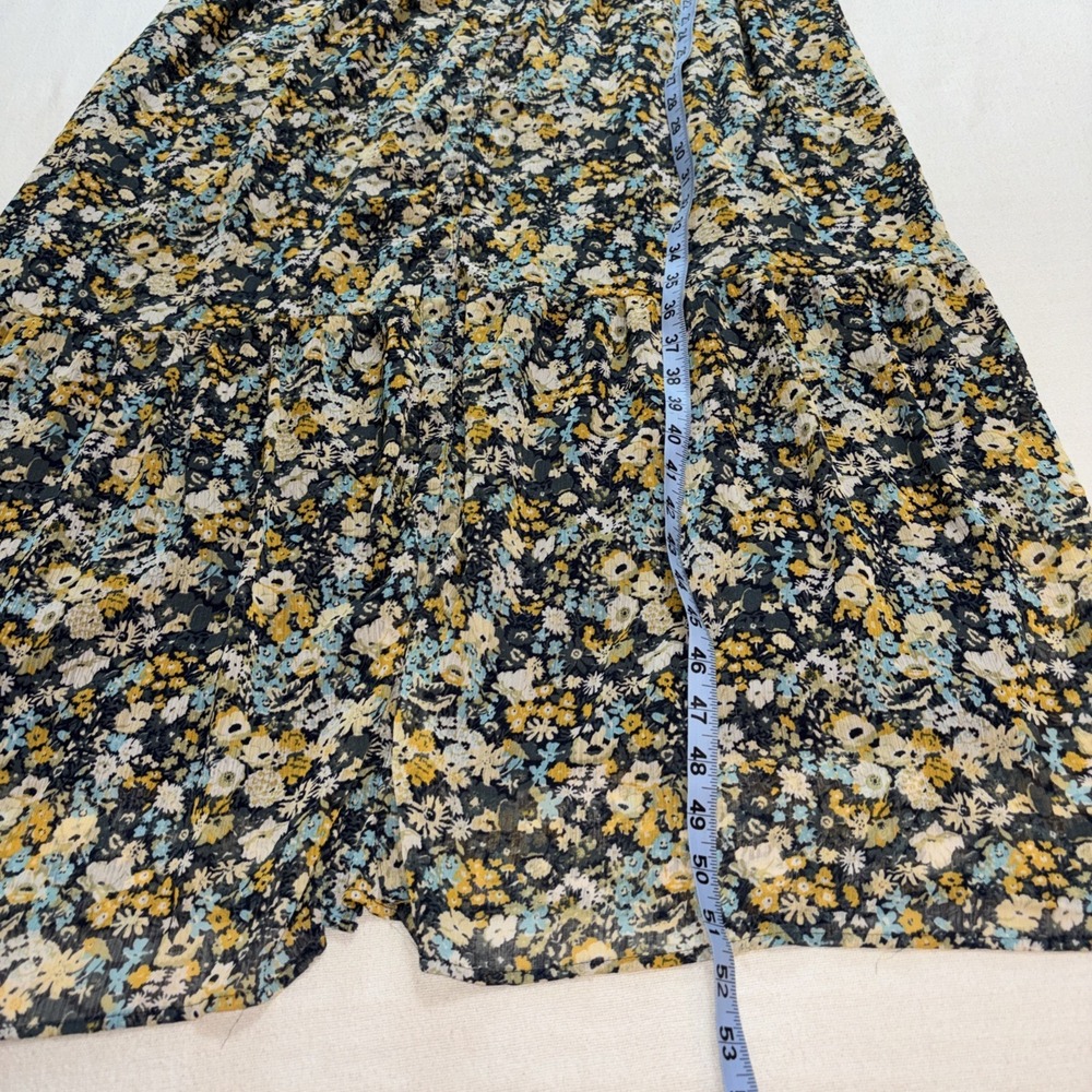 LOFT Womens Size XL Floral Maxi Shirt Dress  Button Front Cottagecore Flowy‎ - Picture 9 of 11
